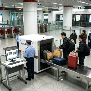 650*500mm Tunnel X-ray Scanner Luggage Inspection System 38mm Steel Plate Penetration 1920×1080 Resolution Security