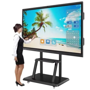 65Inch 4K UHD AI Meeting Assistant Interactive Whiteboard Android14 48MP Camera Touch Screen Anti Glare Glass Training&Edu OEM