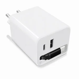 65W Fast Charger Retractable Cable EU Plug USB C Wall Charger PD3.0 Charging for Smart Watch Laptop Tablet Mobile Phone Charger