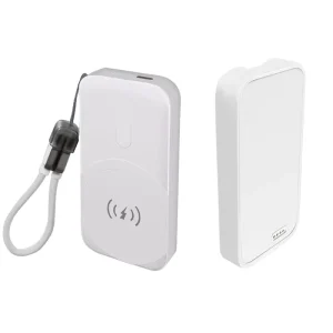 65W GaN Ultra-Thin Fast Charger Magnetic Wireless Power Bank, 5000mAh, 2 Type-C Ports, for Fast Charging Phones and Laptops