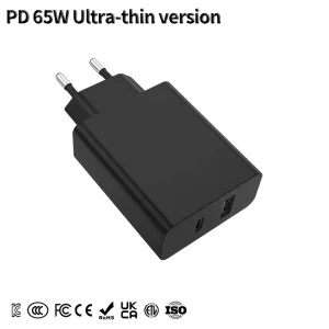65W GaN Type-C USB Fast Charger 1C1A PD 3.0 PPS QC Multiport Wall Adapter with Safety Protection Laptop Phone Tablet