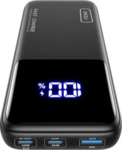 65W Laptop Power Bank 20000mAh Compact 45W Fast Recharge USB-C PD Portable Charger