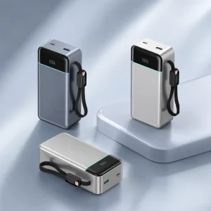 65W Power Bank 30000mAh USB-C Portable Charger, High Capacity Power Bank Built-in Cable Portable Charger for Phone Tablet Laptop