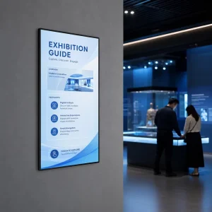65inch Exhibition Hall Information Wall Mounted Four Equal Bezel Commercial Smart Screen Digital Signage LCD Display