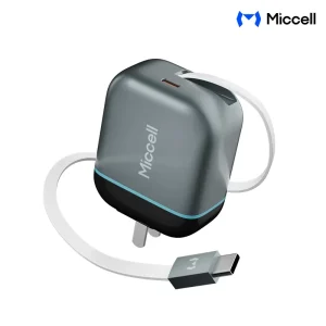 67W GaN Phones Charge US/UK/EU Plug C-C Chargers with 1M Retractable Fast Charging Cable for All Smart Phones