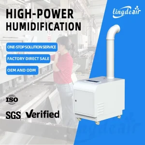 6L/H Industrial Ultrasonic Humidifier Automatic Humidity Control Cool Mist Maker for Mushroom Greenhouse Warehouse Workshop 220V