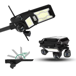 6MP 4G LTE Outdoor Solar Street Light Camera V380 Pro Foldable Adjustable Security Monitor Wireless Solar CCTV Lighting System