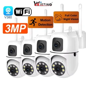 6MP Outdoor Dual Lens Wifi Security Camera Motion Detection Night Vision Full Color Cameras Wifi
