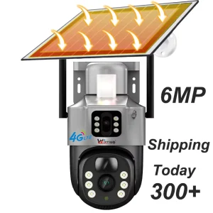 6MP V380pro Dual Lens Solar Camera Night Vision Full Color Auto Tracking Solar Cctv Camera