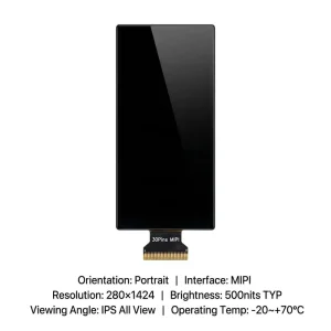 7″ 280×1424 Ultra-Slim Bar LCD Module MIPI Interface 500 Nits IPS All View For Elevator Floor Screen & Smart Home Control Strip