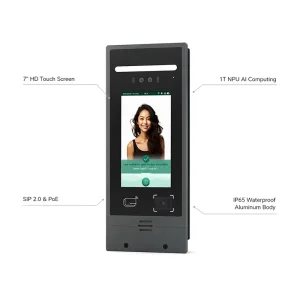 7 Inch Color Screen Aluminum Alloy Video Door Phone Cloud Intercom QR Code/Card/Password/Remote Access Water Resistant
