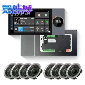 7 Inch IPS Touch Screen Android Smart Control Panel Tuya Zigbee Gateway Bar Can Connect 8 Ceiling Wired Speakers 2