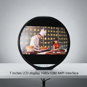 7 Inch Round TFT Display Module 1080×1080 Resolution 800cd/m LED High Brightness MIPI Interface EV Advertisement Robot Screen