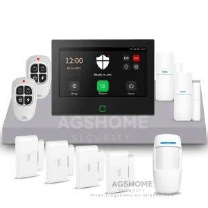 7 Inch Wireless WiFi 4G Smart Home Alarm System Vibration Sensor Motion Sensor Support 8 Wired Zone Security HD Panel