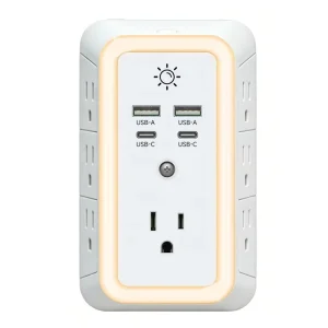7 Outlet Original Pro Smart Socket Protector USB C Multi Plug Power Strip Wall Plate Adapter US Outlet Extender Socket for Home