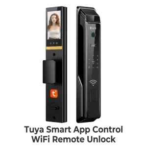 7-in-1 Face Recognition Smart Lock for Aluminum/Steel Door WiFi Cloud App Control Visual Intercom Home Office Security