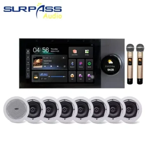 730T+CR520 7Inch Touch Screen Android 11TUYA ZIGBEE Wall Amplifier Smart Audio System Home Theater Stereo Ceiling Speaker Kit