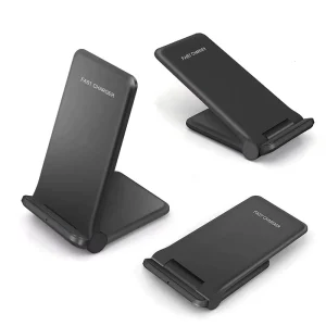 New 740 Design Foldable 15W Fast-Charging Desktop Phone Stand with Wireless Charging Pad for iPhone