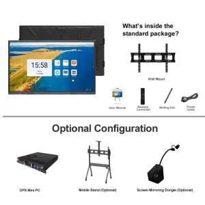 75″86″65″ Inch Multi IR Touch Screen Interactive Flat Panel Smart White Board Education Smart Display for School Classroom