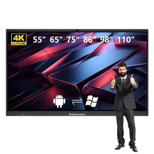 75 98 Inch 4K Smart Board for Digital Art Exhibition Featuring Dual OS Android Windows and 40 Point Touch CB CE FCC RoHS Panel