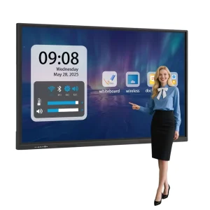 75 Inch 4K 40 Point Touch Interactive Flat Panel Smart Whiteboard for Classroom Use in Black