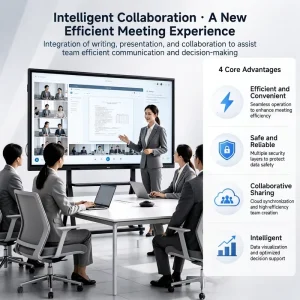 75 Inch 4K Anti-glare Interactive Flat Panel Dual System Smart Annotation Wireless Multi-device Cast Conference Display
