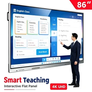 75 Inch 4K UHD Smart Interactive Display LCD Touch Screen Flat Panel Whiteboard for Classroom School