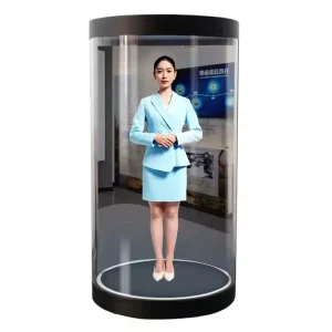75 Inch AI Holographic Digital Human, 2000nits Virtual Assistant Display for Smart Lobby Interactive Guide System