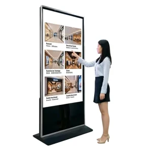 75 Inch Floor Standing Advertising 4K UHD Android 11 IR Touch 20-Point Remote Control Digital Signage Graphics for Elevator