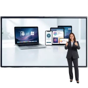 75 inch Dual System Smart Meeting Tablet Interactive Whiteboard 20 Point Touch 4K All in One Video Conference Office Commercial