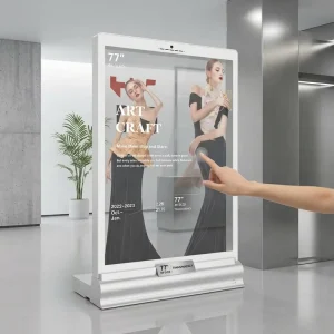 77 Inch Interactive Transparent OLED Digital Signage Display for Shopping Mall Showroom Museum Smart Retail Solution