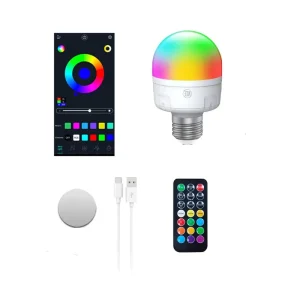7W E26/27/14/12 Magnetic Base C-Type USB Rechargeable Remote Touch Bluetooth App-Controlled Smart RGB Wall Lamp Bulb