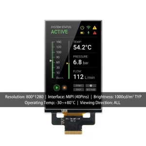 7inch 800*1280 IPS TFT LCD Module MIPI ILI9881-C04 1000Nit High Brightness Display for Industrial HMI Automation