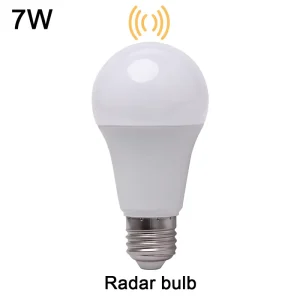 Smart LED Light Bulb with Radar Sensor, 7W or 12W, E27 Motion Sensor Lamp, 110V or 220V AC