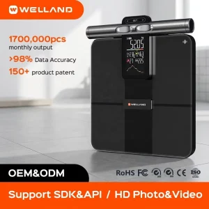 8 Electrode 180kg Smart Sensor Digital Electronic Glass Bathroom Weight Scales with Custom Color for Body Fat Measurement