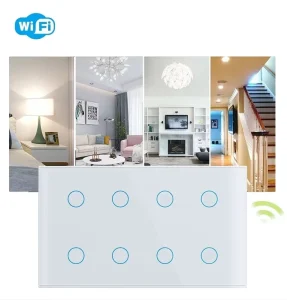 8 Gang WiFi Zigbee Smart Wall Touch Switch 10A Alexa Voice Control Waterproof for App Smart Home Lighting System