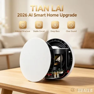 8 Inch Kevlar Cone In-Ceiling Speaker 2-Way Coaxial Flush Mount Home Theater Audio System with Frameless Magnetic Grille