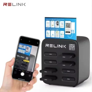 8 Slot Shared Power Bank Rental Station with Acrylic Display QR Code Charging Kiosk Mobile Phone Charging Station for Business
