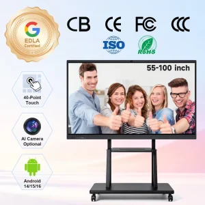 85 86 Inch Zero Bonding Android 15 16GB+256GB Smart Board Interactive Whiteboard Interactive Flat Panel for Medical Center