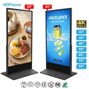 85 Inch 4K UHD Floorstanding Kiosk Touch Screen Smart Digital Signage Advertising Display Android WiFi with Cloud CMS for Mall