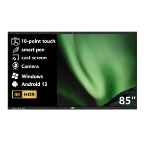 85-Inch Interactive Smart Board 4K UHD LED Flat Panel 20-Point Touch Screen Monitor Android Windows OS 4800MP Camera Smart