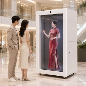 86 Inch Indoor 3D Holographic Touch Screen Box with Animation for Retail Store Business Use AI Transparent LCD Holobox