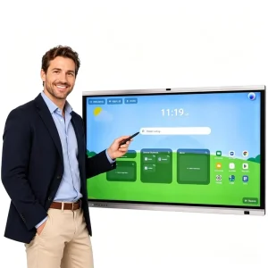 86 Inch Interactive Whiteboard 4K LED Capacitive Touch Smart Board Dual OS Wireless Cast Display OEM ODM with I3 I5 I7