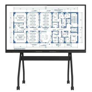86″ Interactive Flat Panel 4K UHD Smart Board for Remote Collaboration with One-Click Recording & Video Call Support