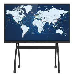 86″ Smart Interactive Whiteboard for Distance Learning 4K UHD Touch Screen with Built-in Camera & Mic for Online Education