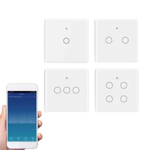 86-type European British Standard Single-Touch 10A Wi-Fi Smart Pure Touch Sensor Glass Panel Electric Lamp Switch