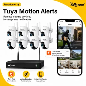 8CH Wireless NVR Tuya Surveillance System Smart Home Kit Motion Alert Color Night Vision 4K CCTV System