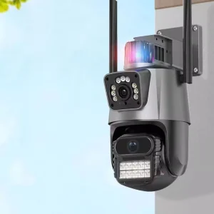 8K 16MP WIFI Camera 4 Lens 3 Screen PTZ 10X Zoom Two Way Audio Color Night Vision Outdoor Home CCTV Surveillance Wireless Camera