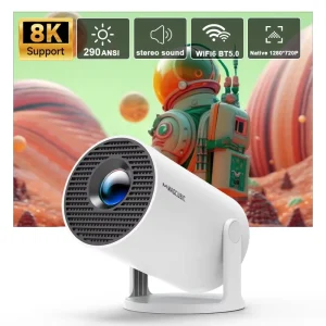 8K Android 14 HY300 PRO Projector 1080P 1280*720P Dual Wifi6 290ANSI Home Cinema Outdoor Projector