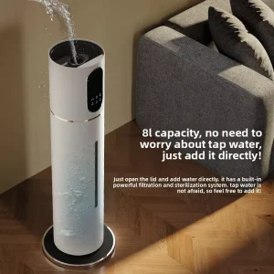 8L Smart WiFi Floor Ultrasonic Humidifier 28dB Quiet Humidistat Remote Control AC Mist Technology Auto Shut-off Time Home